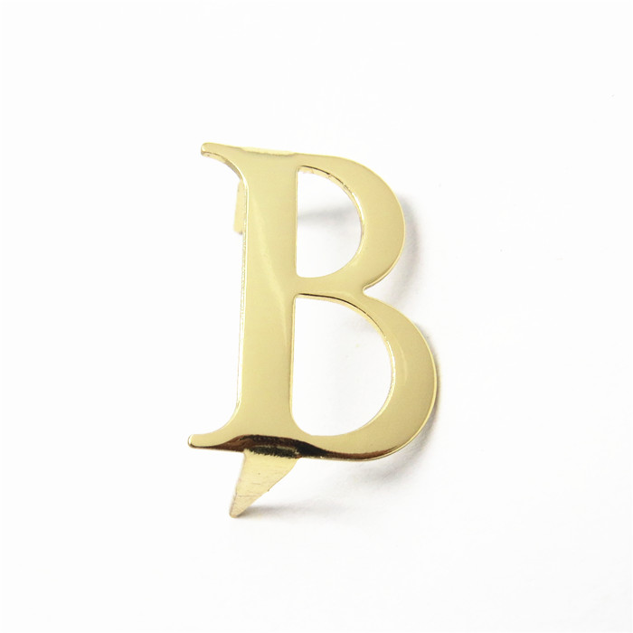 Free Sample Factory Price Custom Handbag Metal Letter B Logo Plate