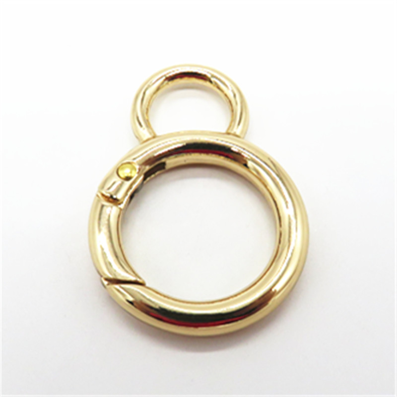 25MM Gold Plated Metal Trigger Snap Ring Spring Gate O Ring Hook For Bags